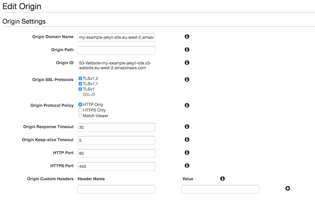 Origin Settings